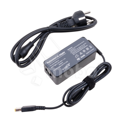 Блок питания (сетевой адаптер) для ноутбука Lenovo 20V, 2,25A, 45W (прямоугольный разъем)