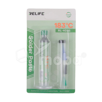 Паста паяльная Relife RL-403S (40 г, среднетемпературная 183°C, в шприце)