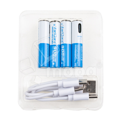 Аккумуляторные батарейки "AAA" VariCore Li-ion 1.5V 600 mAh (4 шт, перезаряжаемые, зарядка через Type-C)